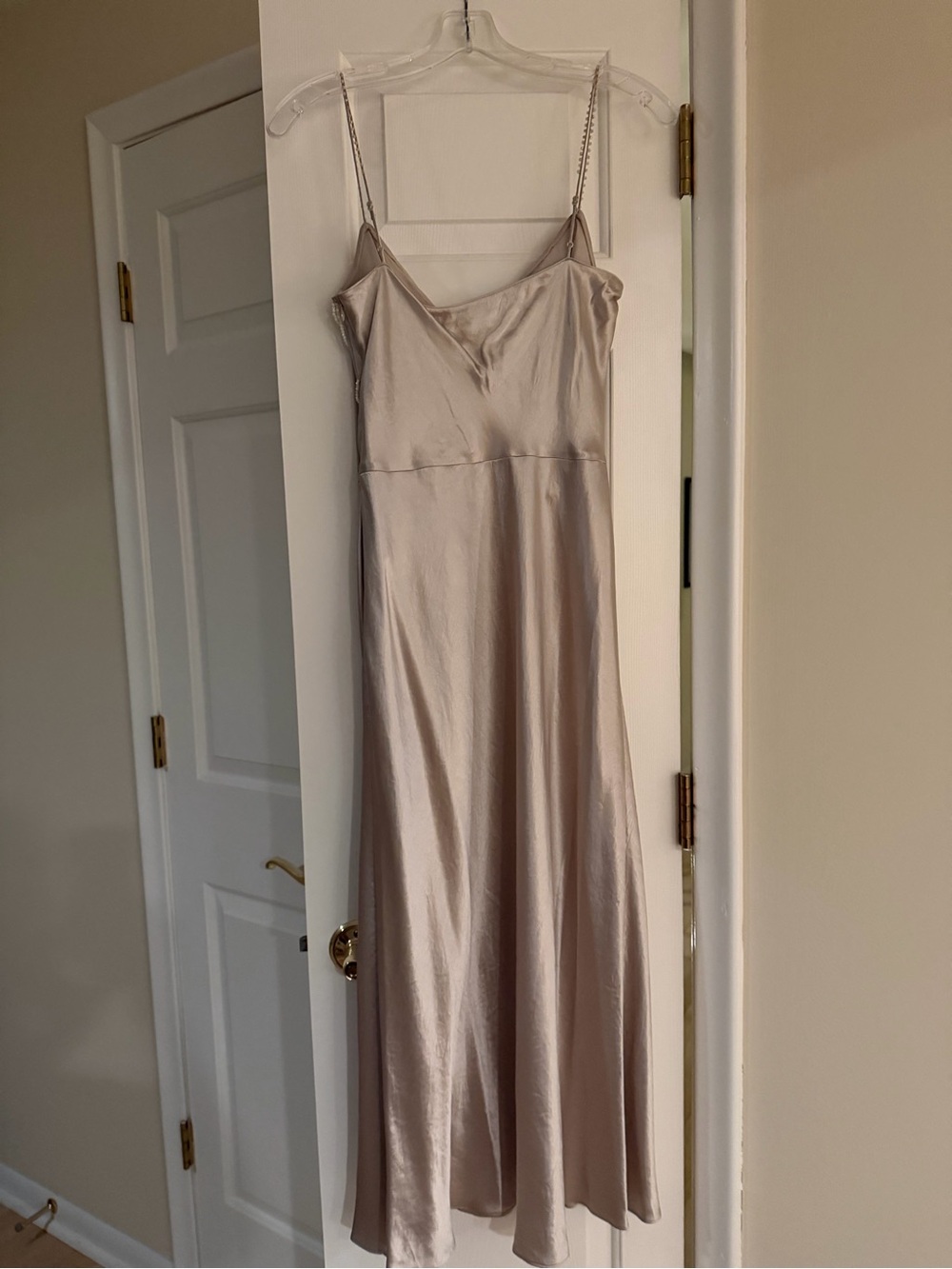 Vince Champagne Satin Beaded Slip Dress